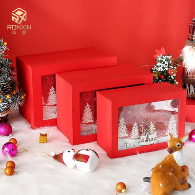 Pantone Color Decorative Christmas Boxes With Window Square