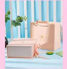 FSC Certificate Recyclable Paperboard Gift Boxes , Pink Gift Boxes With Ribbon
