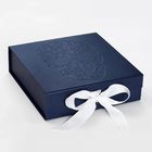 Golden 2MM Paperboard Gift Boxes Custom Size With Ribbon Closure