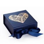 Golden 2MM Paperboard Gift Boxes Custom Size With Ribbon Closure