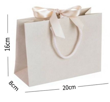 Rope Handle Ribbon Tie Printed Paper Shopping Bag For Boutique Shop