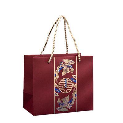 Gift Packaging Printed Paper Shopping Bag With Handles Rope Recyclable