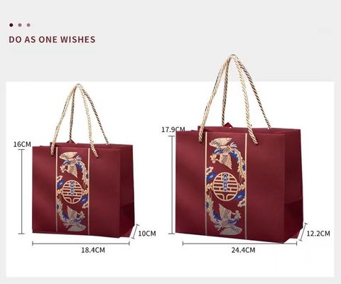 Gift Packaging Printed Paper Shopping Bag With Handles Rope Recyclable